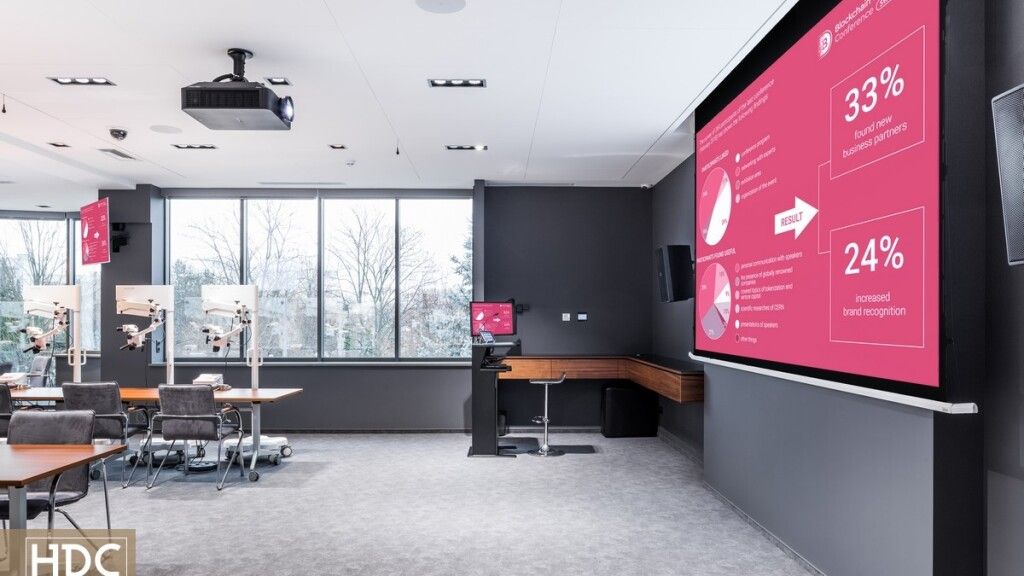 sala konferencyjna z wyposażeniem